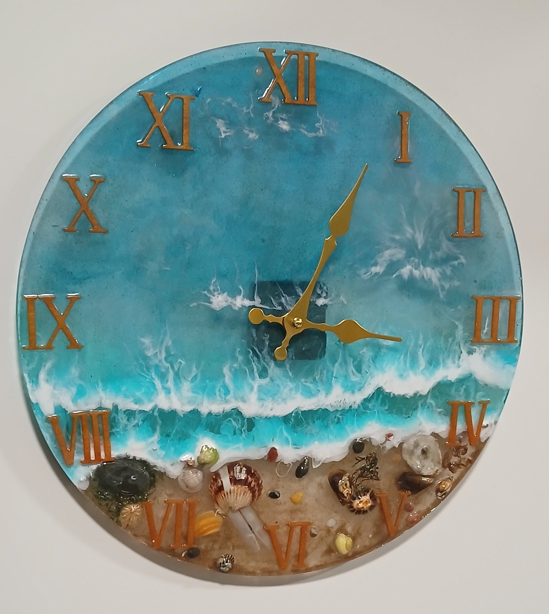 Relógio resina epóxi  Mar